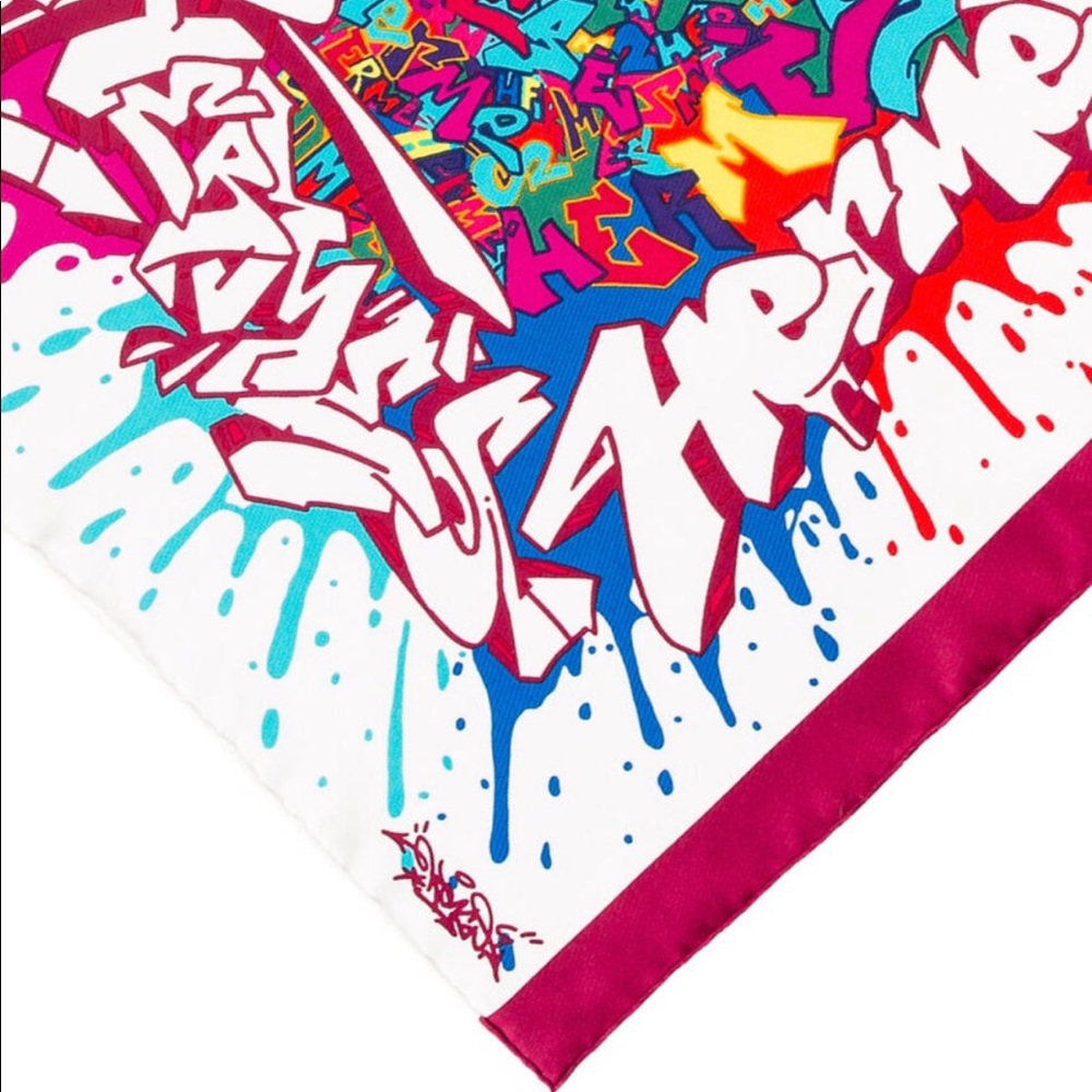 Hermes deadstock graffiti NWT scarf